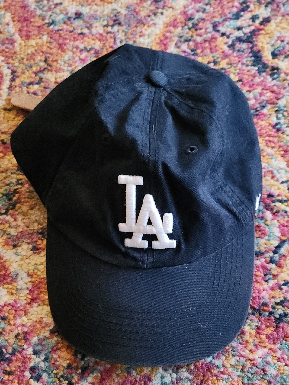 Genuine Merchandise Kids Black Baseball Cap with White LA Logo